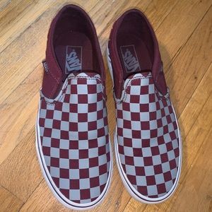 Vans checkered slip ons